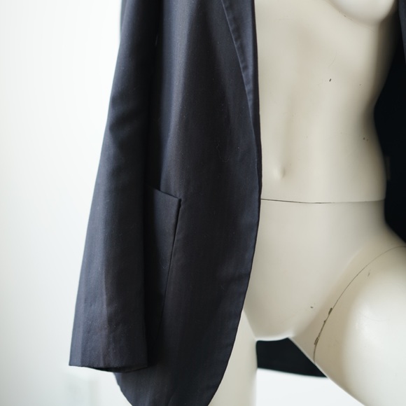 Literature Noir Pinstripe Deep Navy Blazer - Size Small *vintage* - Picture 2 of 9